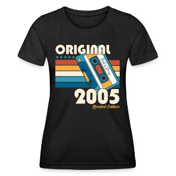 18 Birthday Man Woman Cassette May Vintage 2005 - Women's Functional T-Shirt - black - Front - AI Model Female 172 light (172cm)