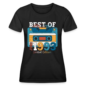 30th Birthday Man Cassette Juin 1993 - T-shirt sport Femme - noir - Devant - AI Model Female 172 light (172cm)