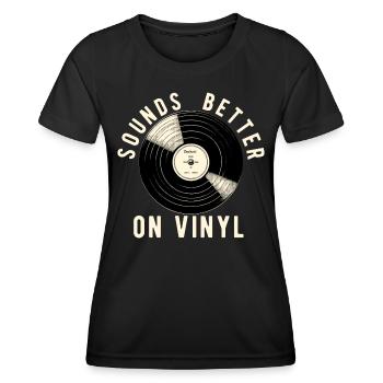 Sounds Better on Vinyl Sound is Better on Vinyl - Women's Functional T-Shirt - black - Front - AI Model Female 172 light (172cm)