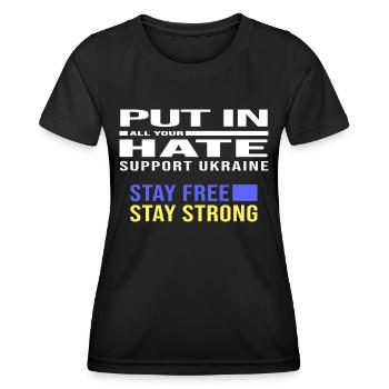 liberté ukraine paix pas poutine puck futin - T-shirt sport Femme - noir - Devant - AI Model Female 172 light (172cm)