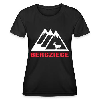 bergziege alpin bergwandern bergziel via ferrata - Frauen Funktions-T-Shirt - Schwarz - Vorne - AI Model Female 172 light (172cm)