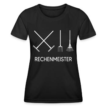 garten rechen kleingarten rechenzentrum erntezeit - Frauen Funktions-T-Shirt - Schwarz - Vorne - AI Model Female 172 light (172cm)