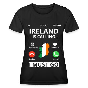 Irland Flagge Vintage Irische Fahne Dublin - Frauen Funktions-T-Shirt - Schwarz - Vorne - AI Model Female 172 light (172cm)