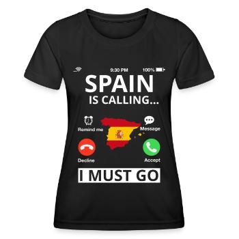 Espagne Drapeau espagnol Drapeau espagnol Je dois y aller - T-shirt sport Femme - noir - Devant - AI Model Female 172 light (172cm)
