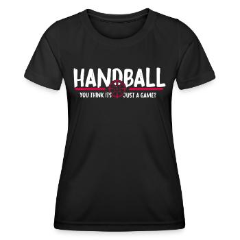 Handball Sprungwurf HandballGame Handballer - Frauen Funktions-T-Shirt - Schwarz - Vorne - AI Model Female 172 light (172cm)