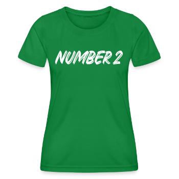 Numéro 2 - deux - deuxième - deuxième - 2 - numéro 2 - T-shirt sport Femme - vert - Devant - AI Model Female 172 dark (172cm)