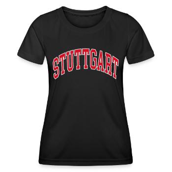 Stuttgart - Frauen Funktions-T-Shirt - Schwarz - Vorne - AI Model Female 172 light (172cm)