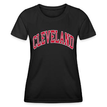 Cleveland - Frauen Funktions-T-Shirt - Schwarz - Vorne - AI Model Female 172 light (172cm)