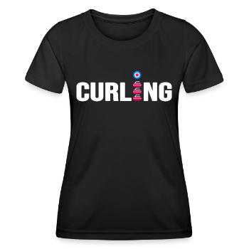 Curling Curling Curling Stone Curl - T-shirt sport Femme - noir - Devant - AI Model Female 172 light (172cm)
