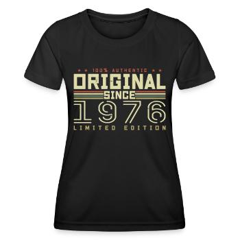 Original 1976 Retro 1976 Geburtstagsgeschenk 1976 - Frauen Funktions-T-Shirt - Schwarz - Vorne - AI Model Female 172 light (172cm)
