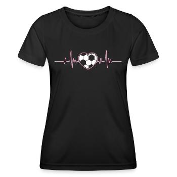 Herzschlag Fußball Fußballspielerinnen Frauen - Frauen Funktions-T-Shirt - Schwarz - Vorne - AI Model Female 172 light (172cm)