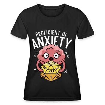 Geübt in Angst - Frauen Funktions-T-Shirt - Schwarz - Vorne - AI Model Female 172 light (172cm)
