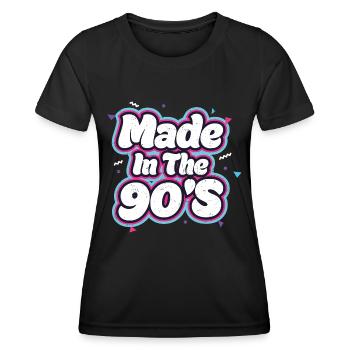 années quatre-vingt-dix - T-shirt sport Femme - noir - Devant - AI Model Female 172 light (172cm)