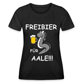 Freibier für Aale - Frauen Funktions-T-Shirt - Schwarz - Vorne - AI Model Female 172 light (172cm)