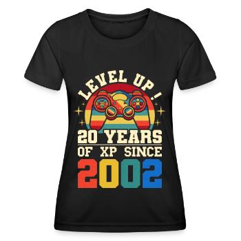 Level 20 2002 Anniversary Gamer 20 years - Women's Functional T-Shirt - black - Front - AI Model Female 172 light (172cm)