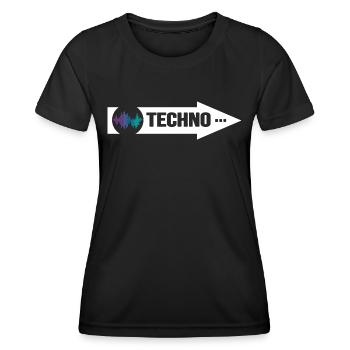 Rave Hard Beats Techno Ballern Village Disco Bass - T-shirt sport Femme - noir - Devant - AI Model Female 172 light (172cm)