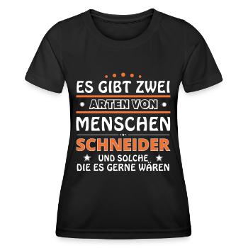 Schneider Geschenk - zwei Arten von... Design - Frauen Funktions-T-Shirt - Schwarz - Vorne - AI Model Female 172 light (172cm)