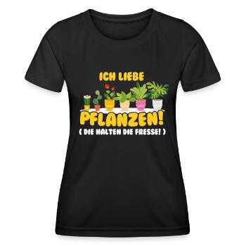 Ich liebe Pflanzen - Gärtner und Zimmerpflanzen - Frauen Funktions-T-Shirt - Schwarz - Vorne - AI Model Female 172 light (172cm)