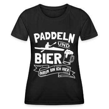Paddeln und Bier Paddelboot Kajak Kajakfahren - Frauen Funktions-T-Shirt - Schwarz - Vorne - AI Model Female 172 light (172cm)