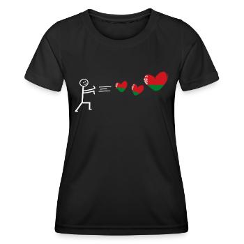weißrussland belarus belarusian flag fahne minsk - Frauen Funktions-T-Shirt - Schwarz - Vorne - AI Model Female 172 light (172cm)