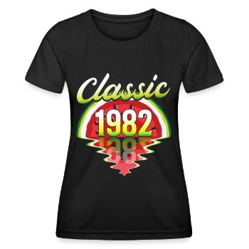 Pastèque Vintage 1982 40 Ans Anniversaire - T-shirt sport Femme - noir - Devant - AI Model Female 172 light (172cm)