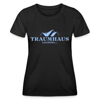 Hausbau Traumhaus loading - Frauen Funktions-T-Shirt - Schwarz - Vorne - AI Model Female 172 light (172cm)