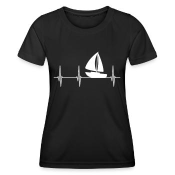 Heartbeat Sailing ECG - Women's Functional T-Shirt - black - Front - AI Model Female 172 light (172cm)