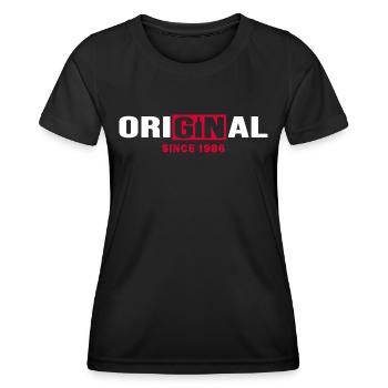 1986 geburtstag jubiläum original gin - Frauen Funktions-T-Shirt - Schwarz - Vorne - AI Model Female 172 light (172cm)