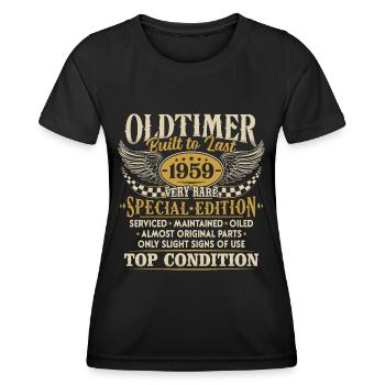 Oldtimer 1959 Jahrgang geboren Geburtstag Geschenk - Frauen Funktions-T-Shirt - Schwarz - Vorne - AI Model Female 172 light (172cm)