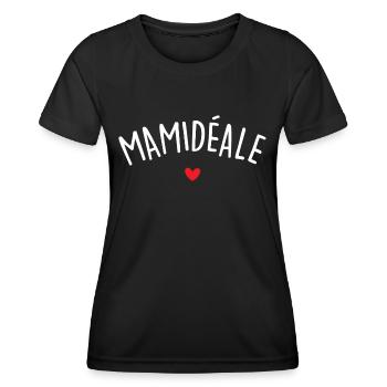 Mamidéale - T-shirt sport Femme - noir - Devant - AI Model Female 172 light (172cm)