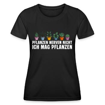 Pflanzen nerven nicht Ich mag Pflanzen Gaertn - Frauen Funktions-T-Shirt - Schwarz - Vorne - AI Model Female 172 light (172cm)