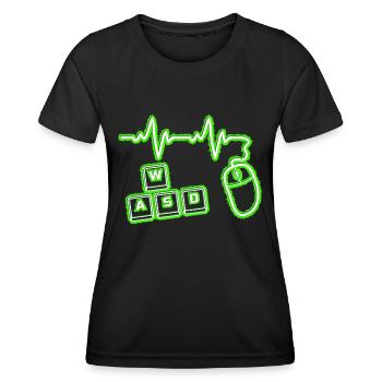 Computer-Herzschlag - Frauen Funktions-T-Shirt - Schwarz - Vorne - AI Model Female 172 light (172cm)