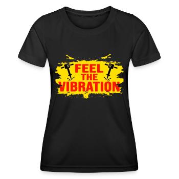 jackhammer road construction vibration house construction - Women's Functional T-Shirt - black - Front - AI Model Female 172 light (172cm)