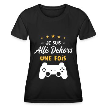 Je Suis Allé Dehors Une Fois - T-shirt sport Femme - noir - Devant - AI Model Female 172 light (172cm)
