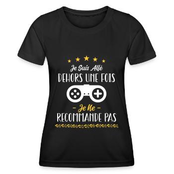 Je suis allé dehors une fois - T-shirt sport Femme - noir - Devant - AI Model Female 172 light (172cm)