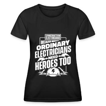Elektriker Elektrotechniker Elektroniker - Frauen Funktions-T-Shirt - Schwarz - Vorne - AI Model Female 172 light (172cm)