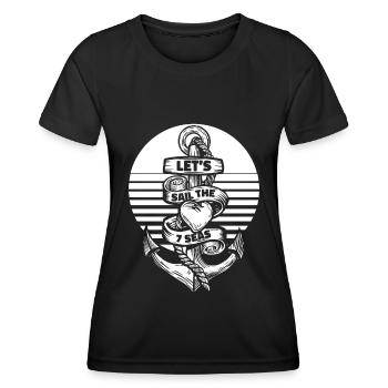 Seglen Segelboot Segler - Frauen Funktions-T-Shirt - Schwarz - Vorne - AI Model Female 172 light (172cm)