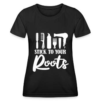 Coiffeur Coiffeur Coiffure Coiffure Coiffure Coiffure - T-shirt sport Femme - noir - Devant - AI Model Female 172 light (172cm)