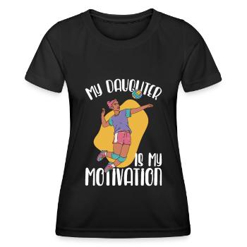 Volleyball Beachvolleyball - Frauen Funktions-T-Shirt - Schwarz - Vorne - AI Model Female 172 light (172cm)