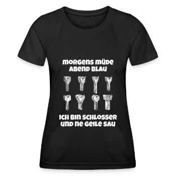 Schmied Schlosser Metallbauer Eisen - Frauen Funktions-T-Shirt - Schwarz - Vorne - AI Model Female 172 light (172cm)