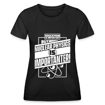 Physicien physicien - T-shirt sport Femme - noir - Devant - AI Model Female 172 light (172cm)