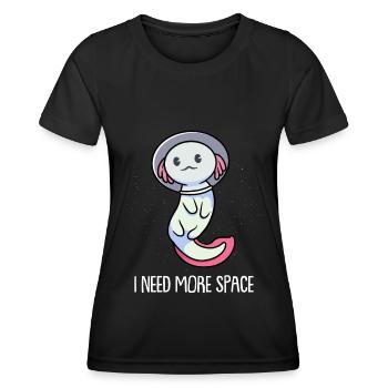 Axolotl Salamander - Frauen Funktions-T-Shirt - Schwarz - Vorne - AI Model Female 172 light (172cm)