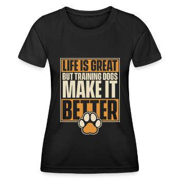 Dog trainer Dog trainer - Women's Functional T-Shirt - black - Front - AI Model Female 172 light (172cm)