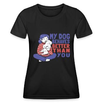 Dog trainer Dog trainer - Women's Functional T-Shirt - black - Front - AI Model Female 172 light (172cm)