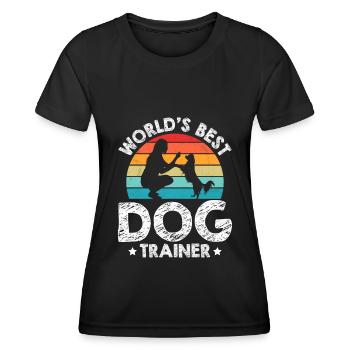 Dog trainer Dog trainer - Women's Functional T-Shirt - black - Front - AI Model Female 172 light (172cm)