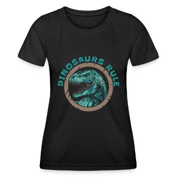 Dinosaure Dinosaure adulte - T-shirt sport Femme - noir - Devant - AI Model Female 172 light (172cm)
