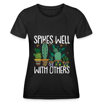 Cactus Garden Cactus - T-shirt sport Femme - noir - Devant - AI Model Female 172 light (172cm)