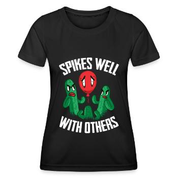Cactus Jardin Cactus - T-shirt sport Femme - noir - Devant - AI Model Female 172 light (172cm)