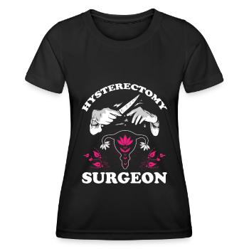 Hysterektomie Lotus Blatt Hysterektomie - Frauen Funktions-T-Shirt - Schwarz - Vorne - AI Model Female 172 light (172cm)