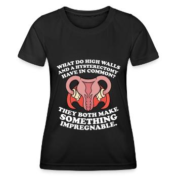 Hysterektomie Lustige Gebärmutter Hysterektomie - Frauen Funktions-T-Shirt - Schwarz - Vorne - AI Model Female 172 light (172cm)